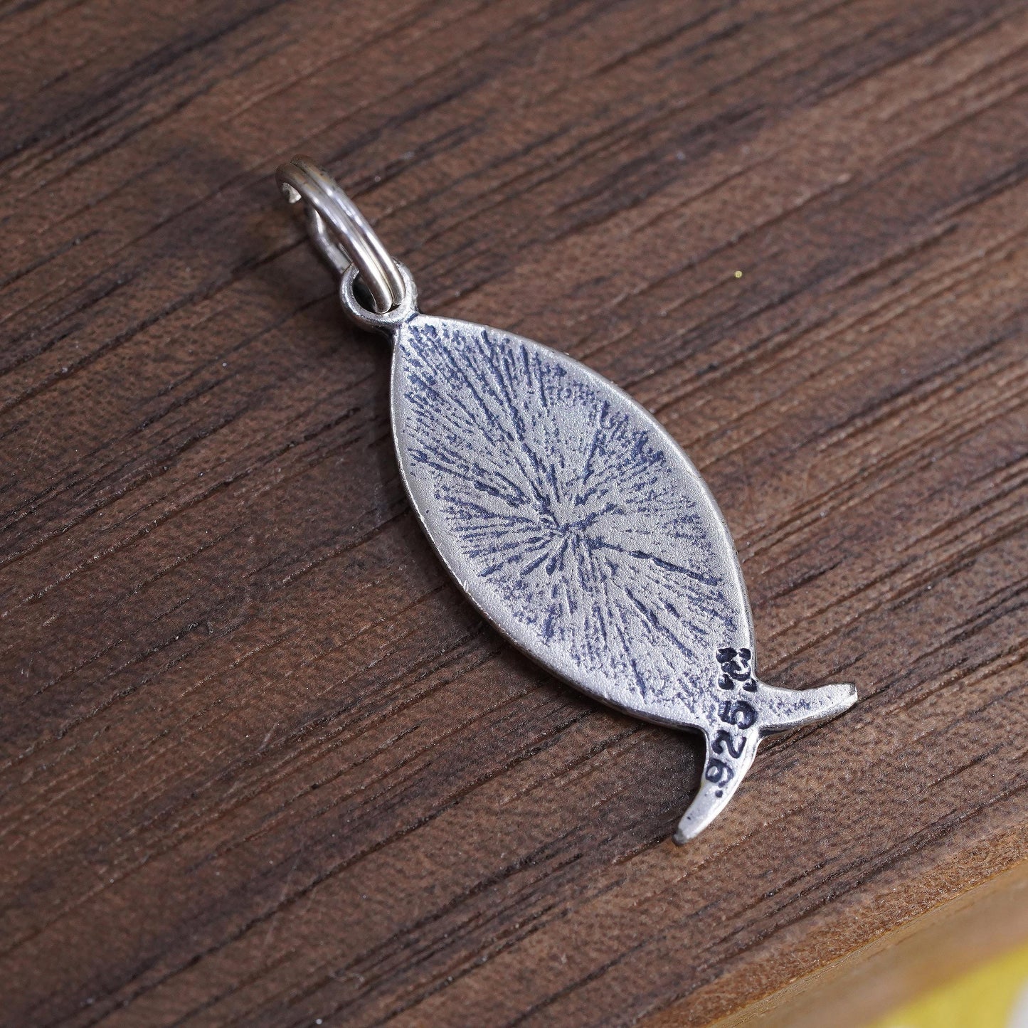 WWJD Fish Charm Sterling Silver 925 Pendant, What Would Jesus Do Christian