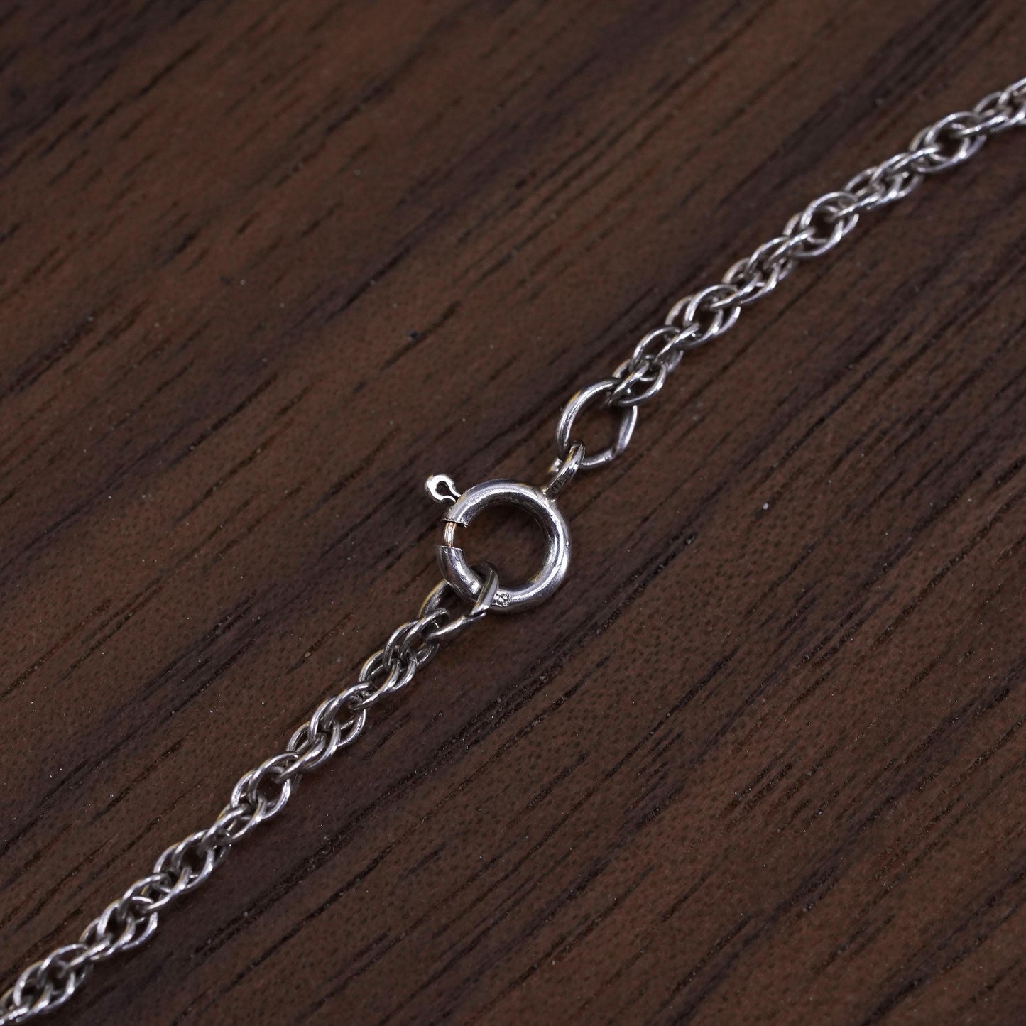 20" 1.6mm, vintage Sterling silver necklace, 925 Singapore rope chain
