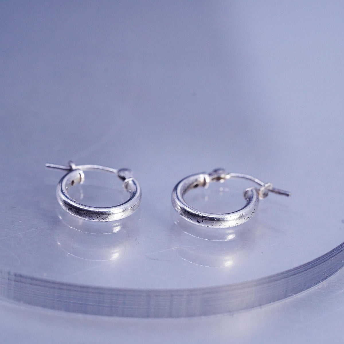 0.5", vintage Sterling silver handmade earrings, 925 hoops