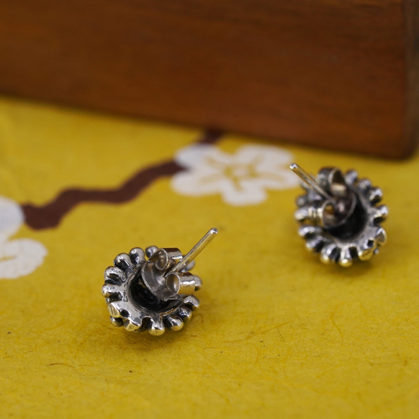 Vintage Sterling silver huge beads studs, 925 earrings