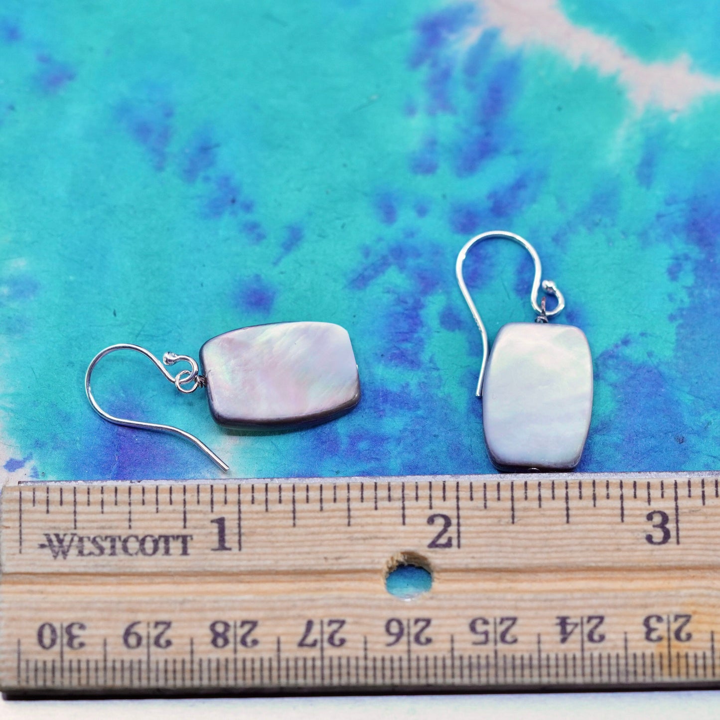 Vintage Mexican Sterling 925 silver handmade earrings with abalone