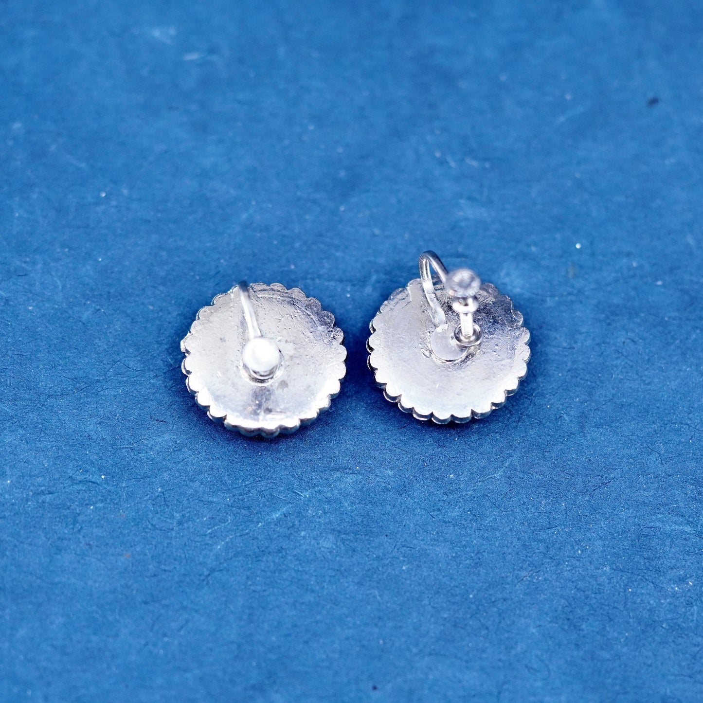 1940s Butterfly Wing Earrings 40s round Shape Palm Tree Earrings Screw back
