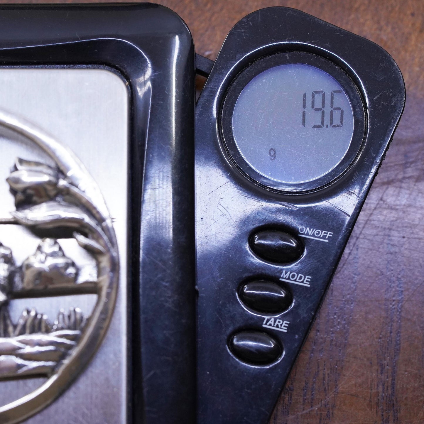 VTG Holland handmade sterling 925 silver tulip flower windmill circle brooch