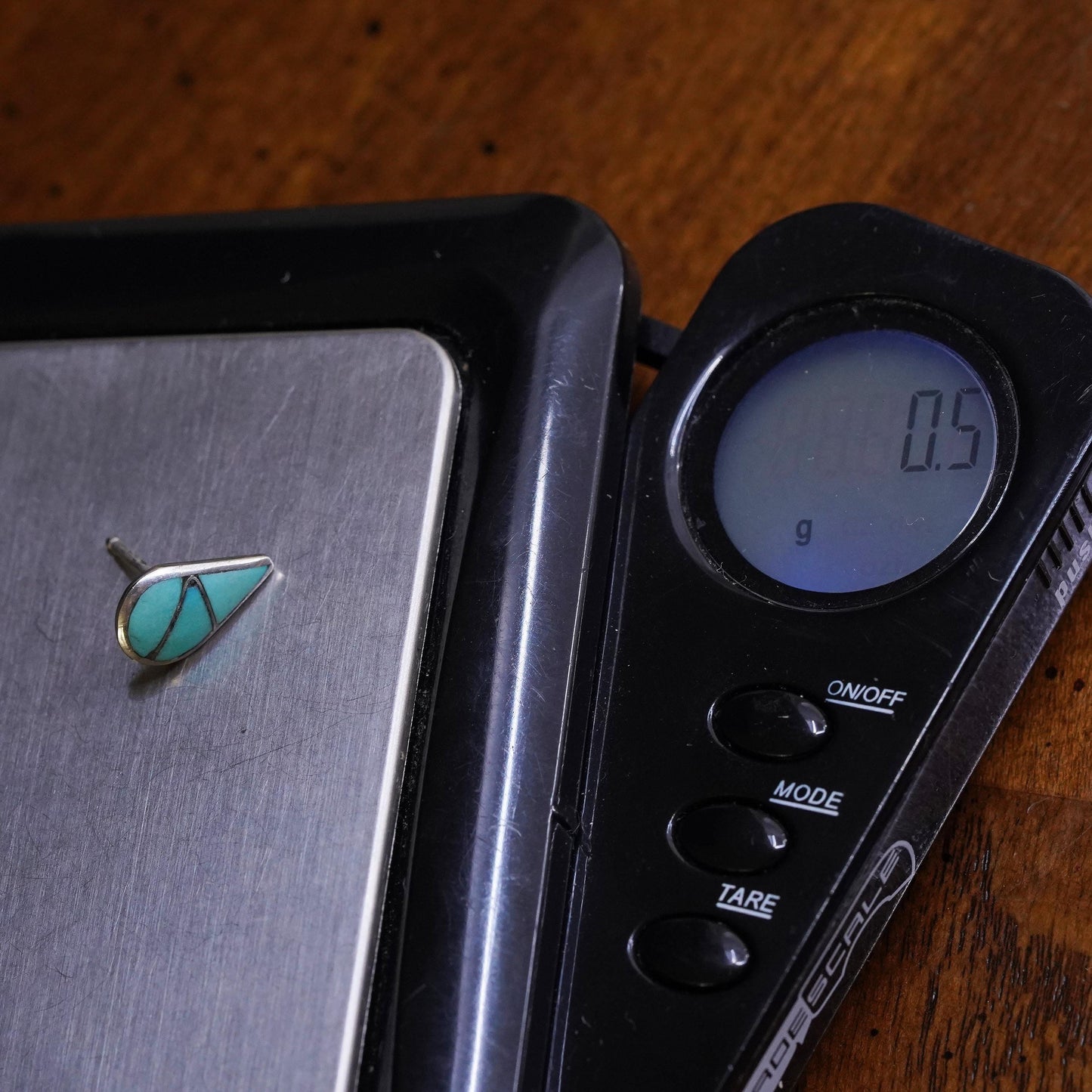 Vintage southwestern Sterling 925 silver stud with turquoise, single earring
