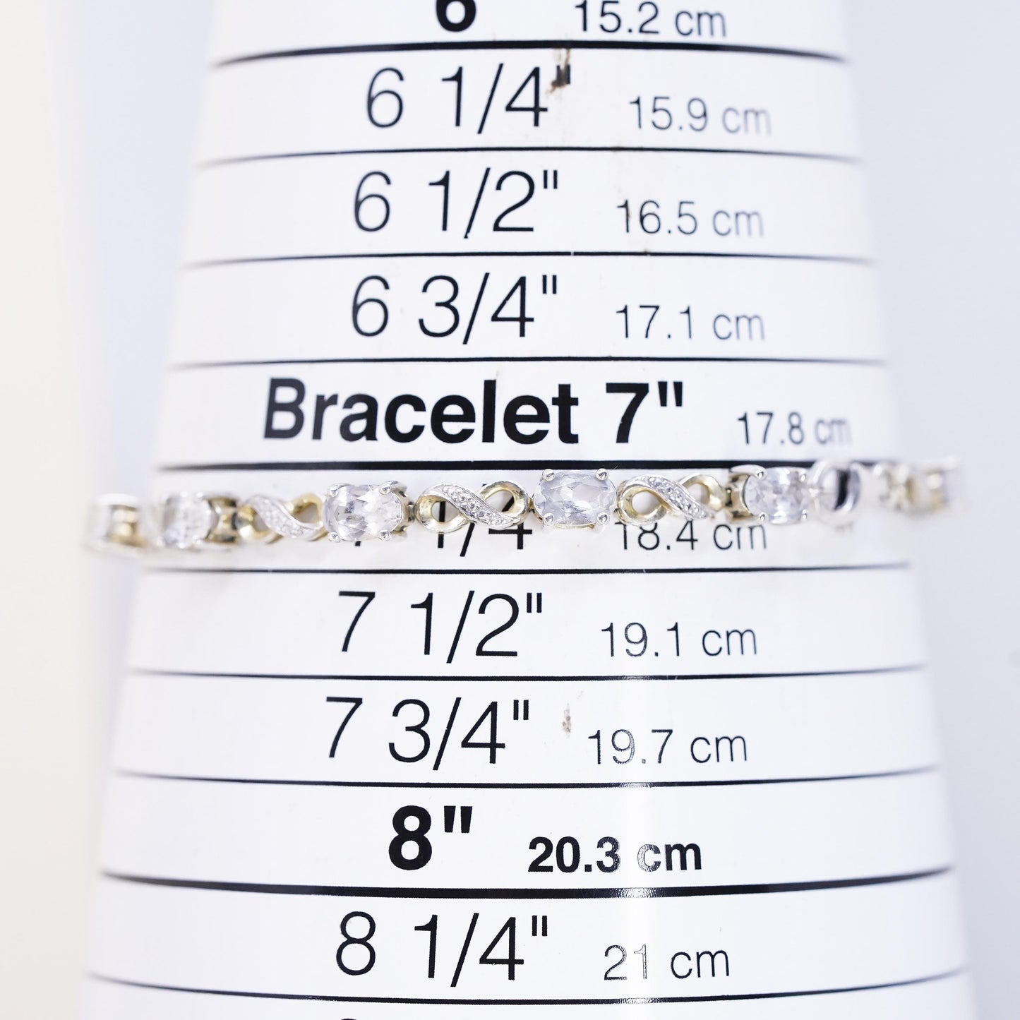 7.25”, vermeil gold sterling 925 silver tennis bracelet blue topaz diamond