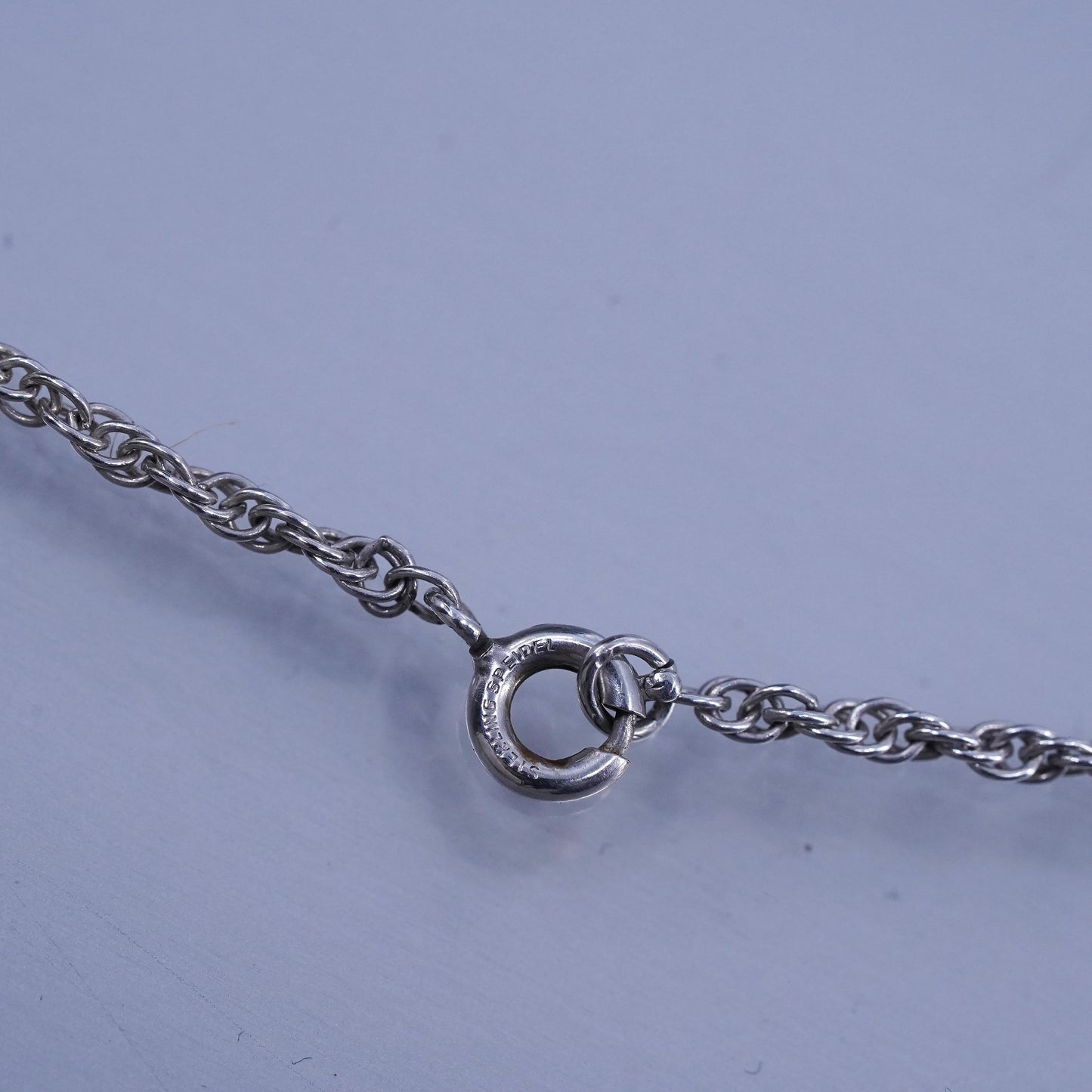 18” 2mm, vintage Speidel Sterling 925 silver Singapore rope chain necklace