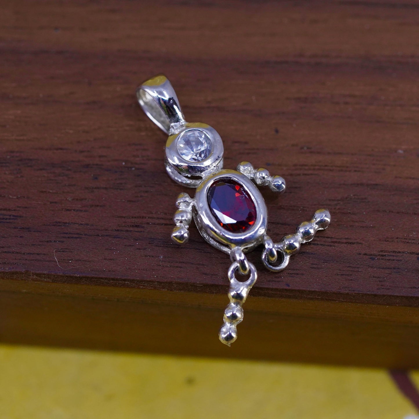 Vintage Sterling silver handmade pendant, 925 ruby boy