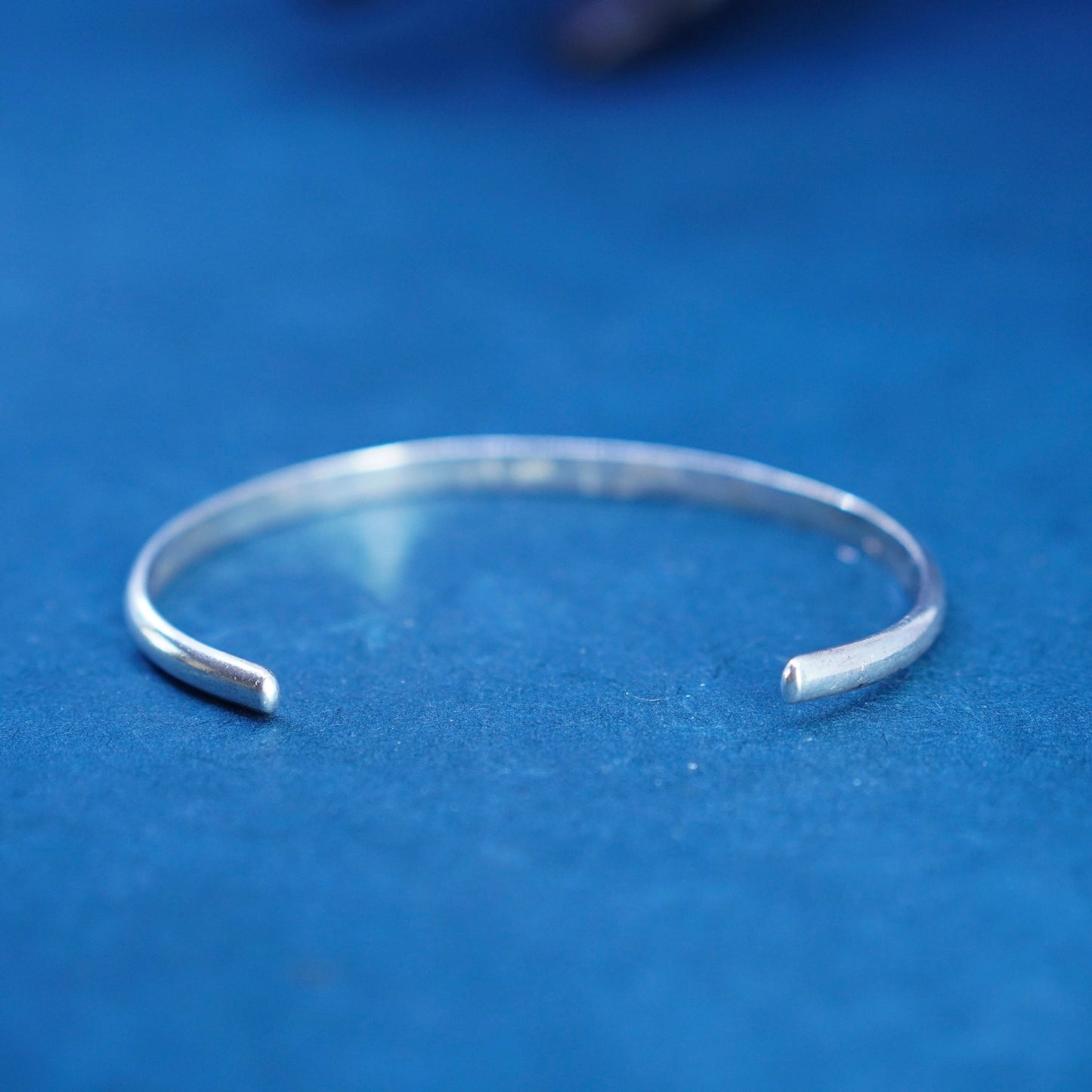 6.5”, Native American sterling silver bracelet, stackable 925 textured cuff