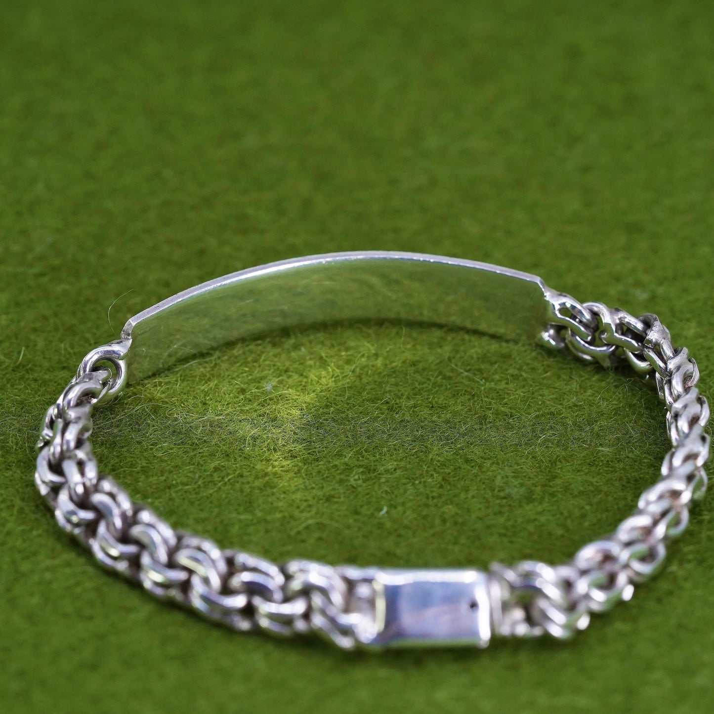 6” 6mm, Vintage Sterling silver handmade bracelet, 925 double curb chain