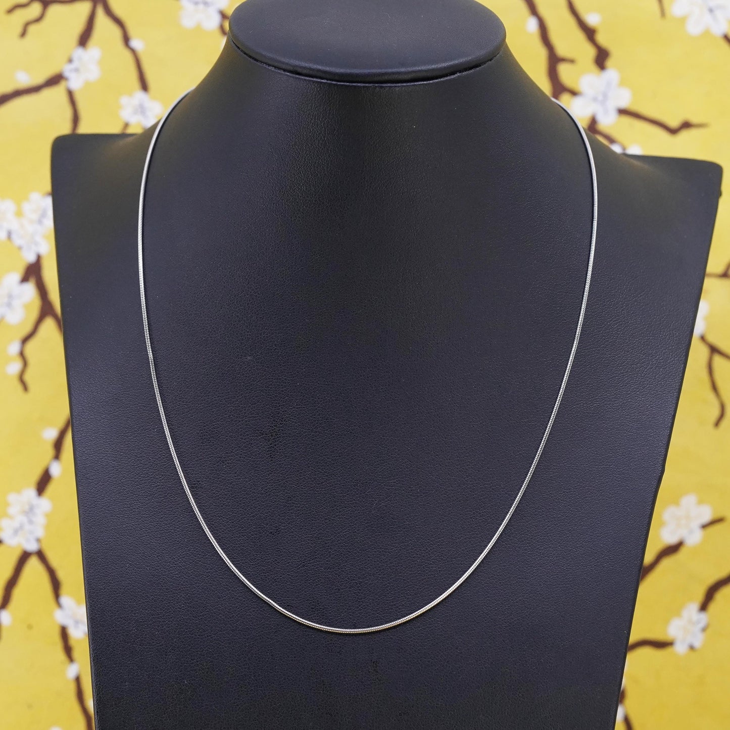 18" 1mm, vintage Sterling silver necklace, Italy 925 snake chain