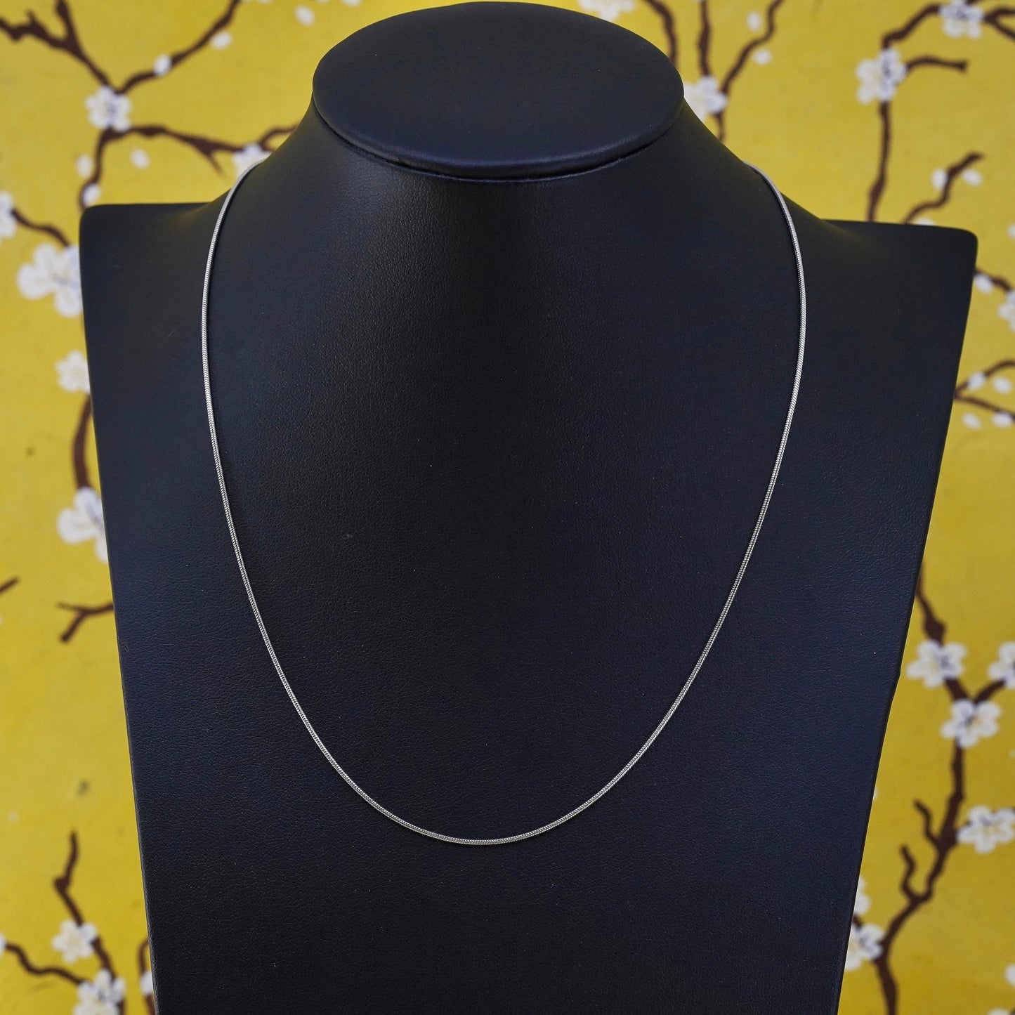 18", 1mm, vintage Sterling silver necklace, Italy 925 snake chain