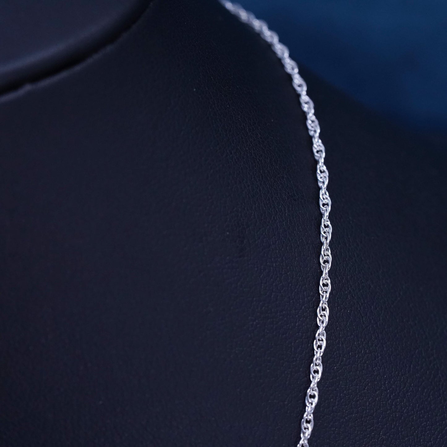 18”, 1.6mm, vintage Sterling silver handmade necklace, 925 rope chain