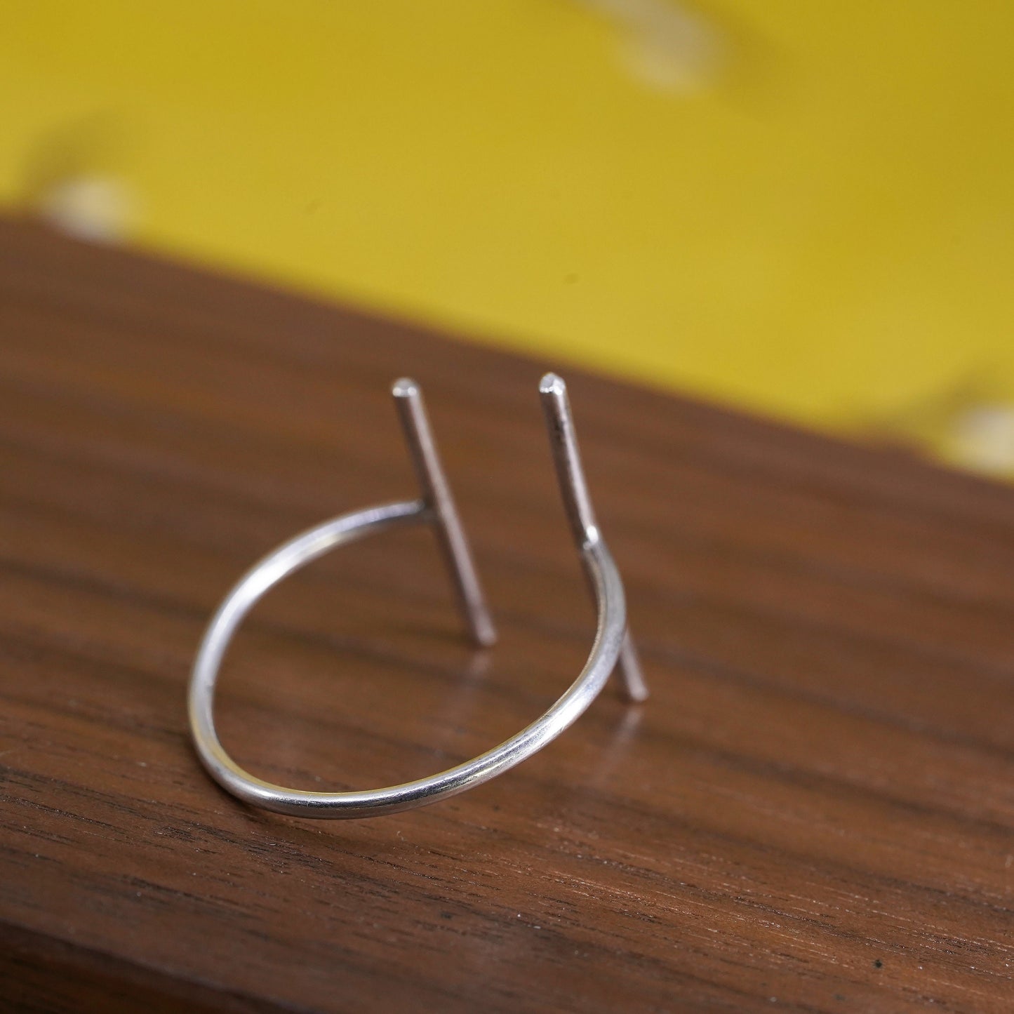 Size adjustable, vintage Sterling silver handmade ring, 925 band, open end