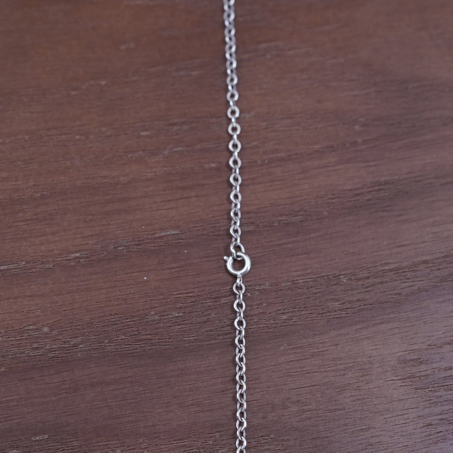 24”, 2mm, vintage Sterling silver necklace, 925 flatten circle link chain