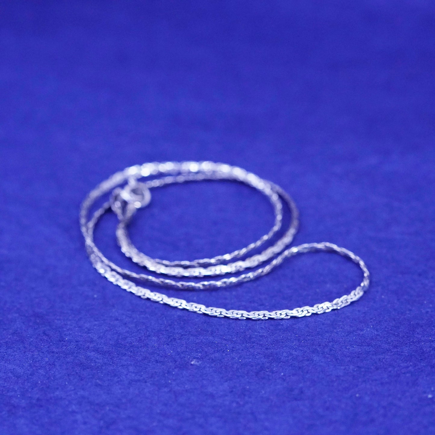 18”, 2mm, Sterling silver handmade necklace, flatten 925 nugget chain