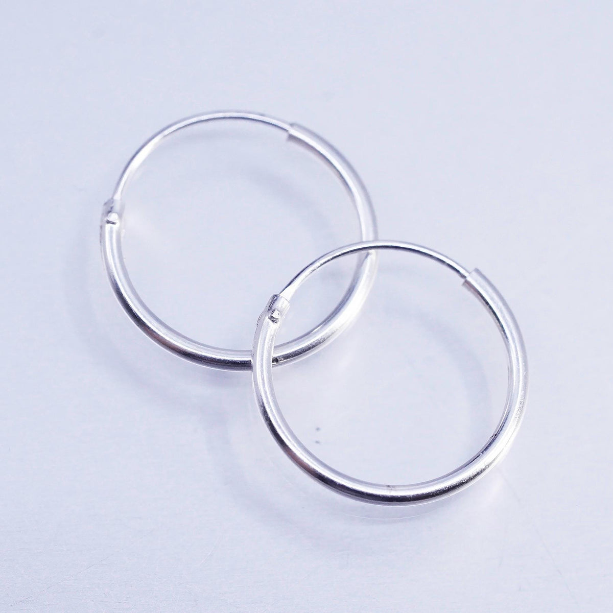 0.5”, vintage Sterling silver handmade earrings, 925 hoops