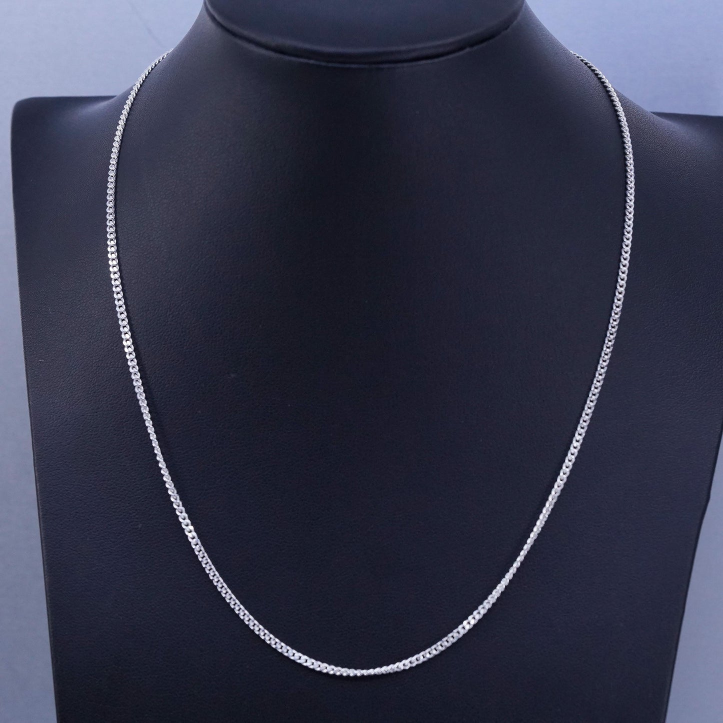 18” 2mm, vintage EVP Sterling 925 silver curb chain necklace