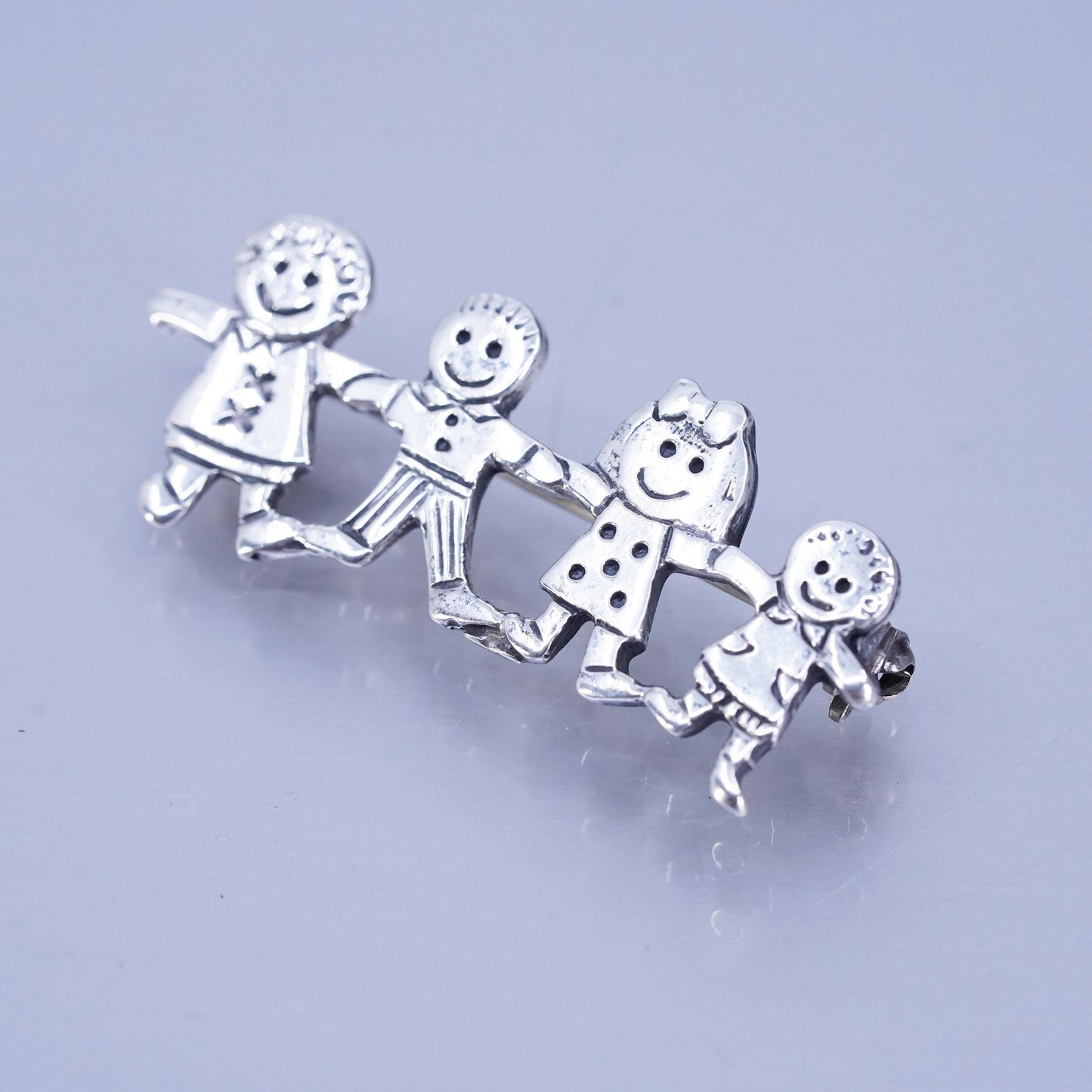 Vintage sterling silver handmade brooch, 925 save the children