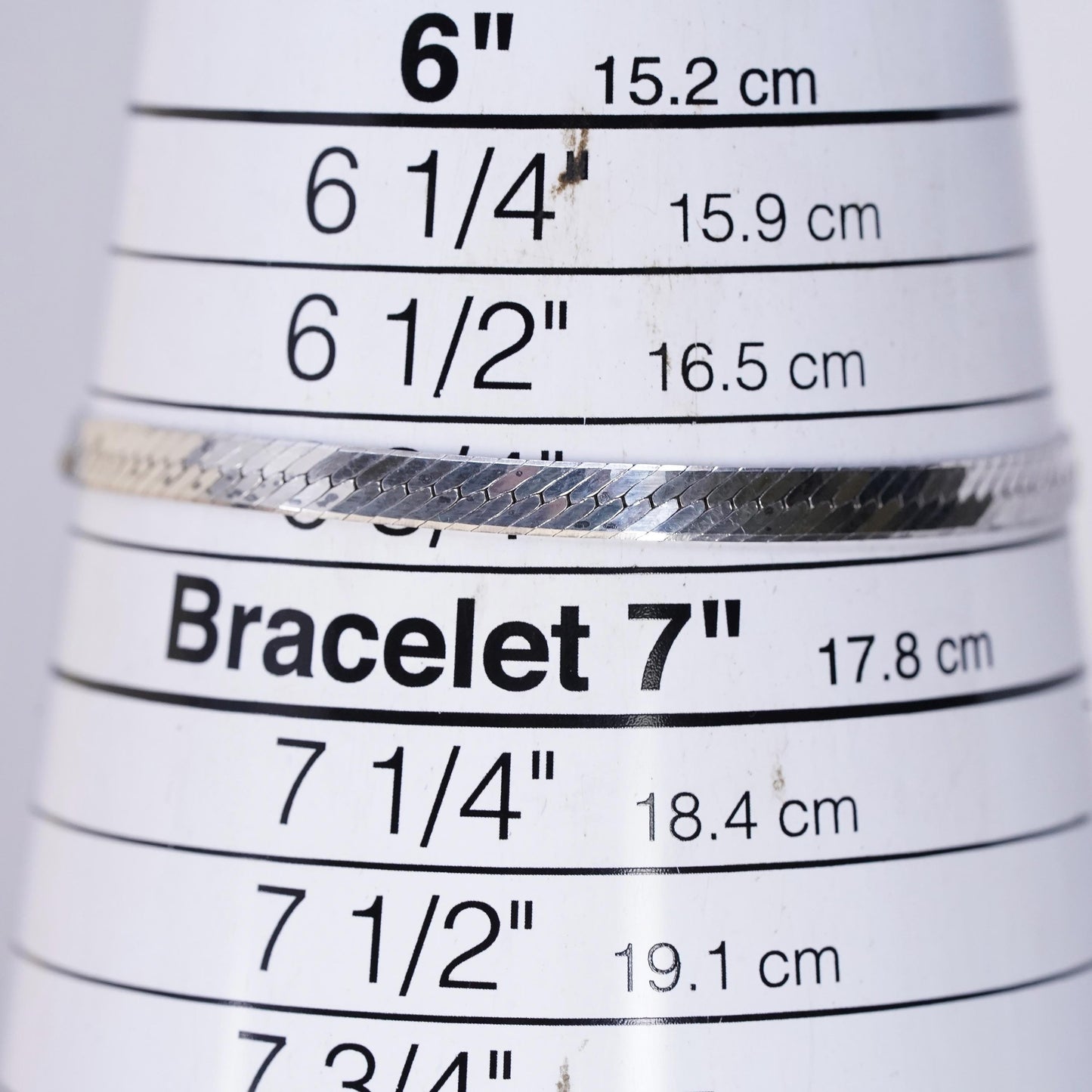 6.75" 4mm, Vintage Italian sterling silver bracelet, 925 herringbone chain