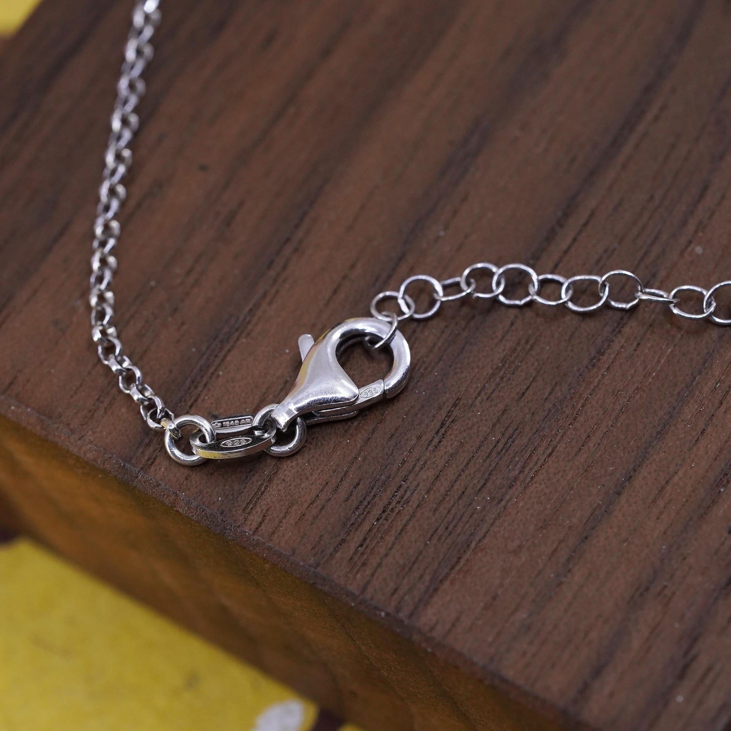 7.5" , Sterling silver bracelet, solid 925 chain filigree family tree charm
