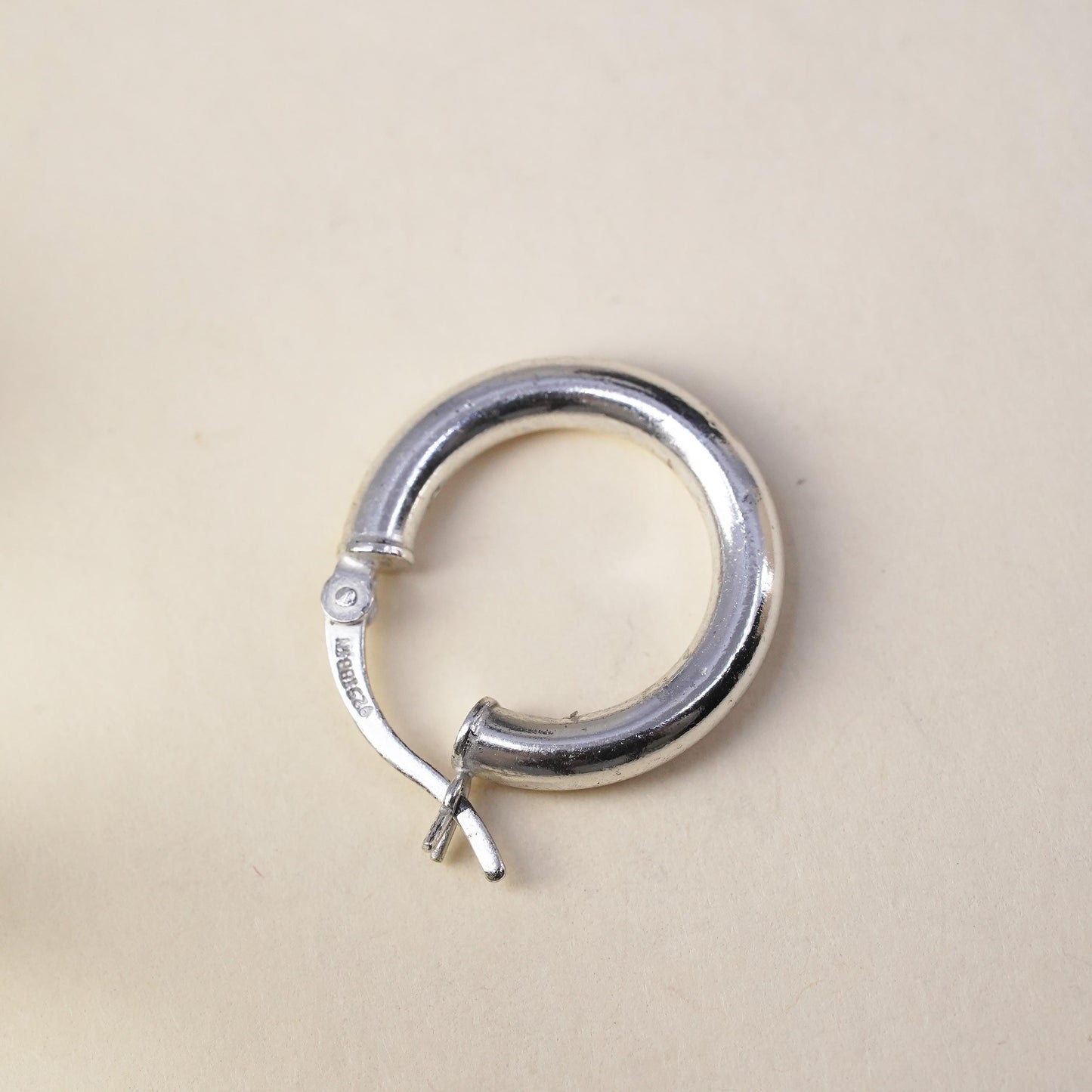 0.5", Vintage sterling silver loop single earring, fashion primitive hoop