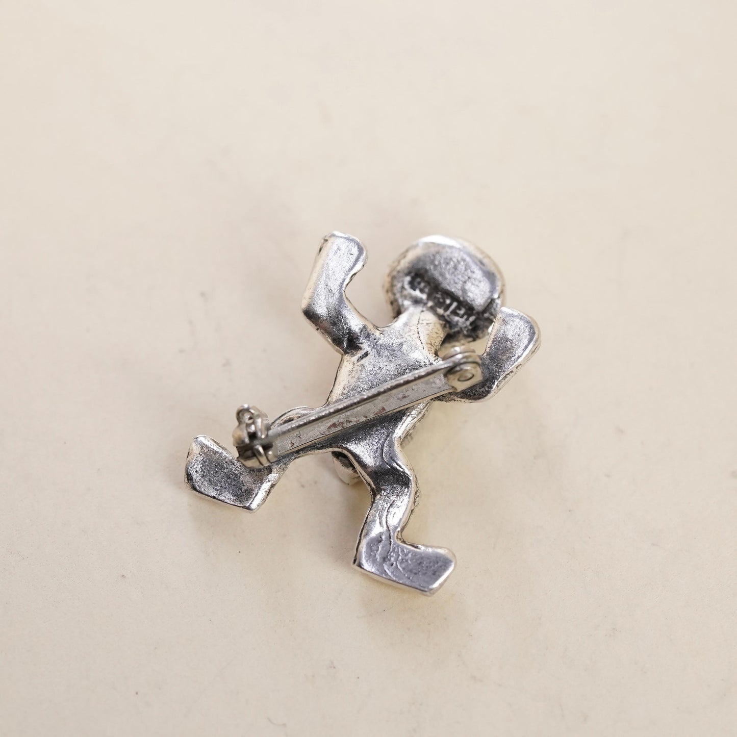 Native American turquoise Frog Brooch Sterling 925 Silver Zuni Figural Frog Pin