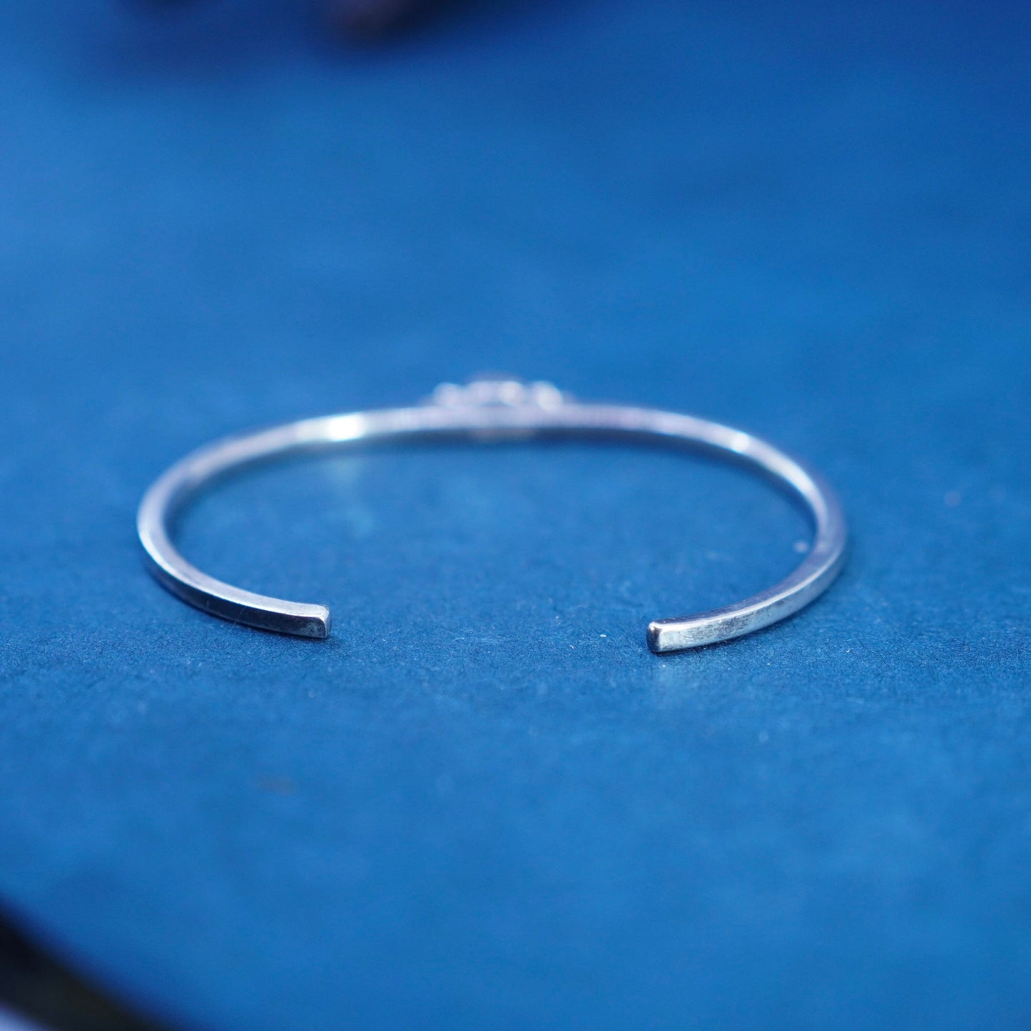 6”, Native American Sterling silver bracelet, stackable 925 cuff with turquoise