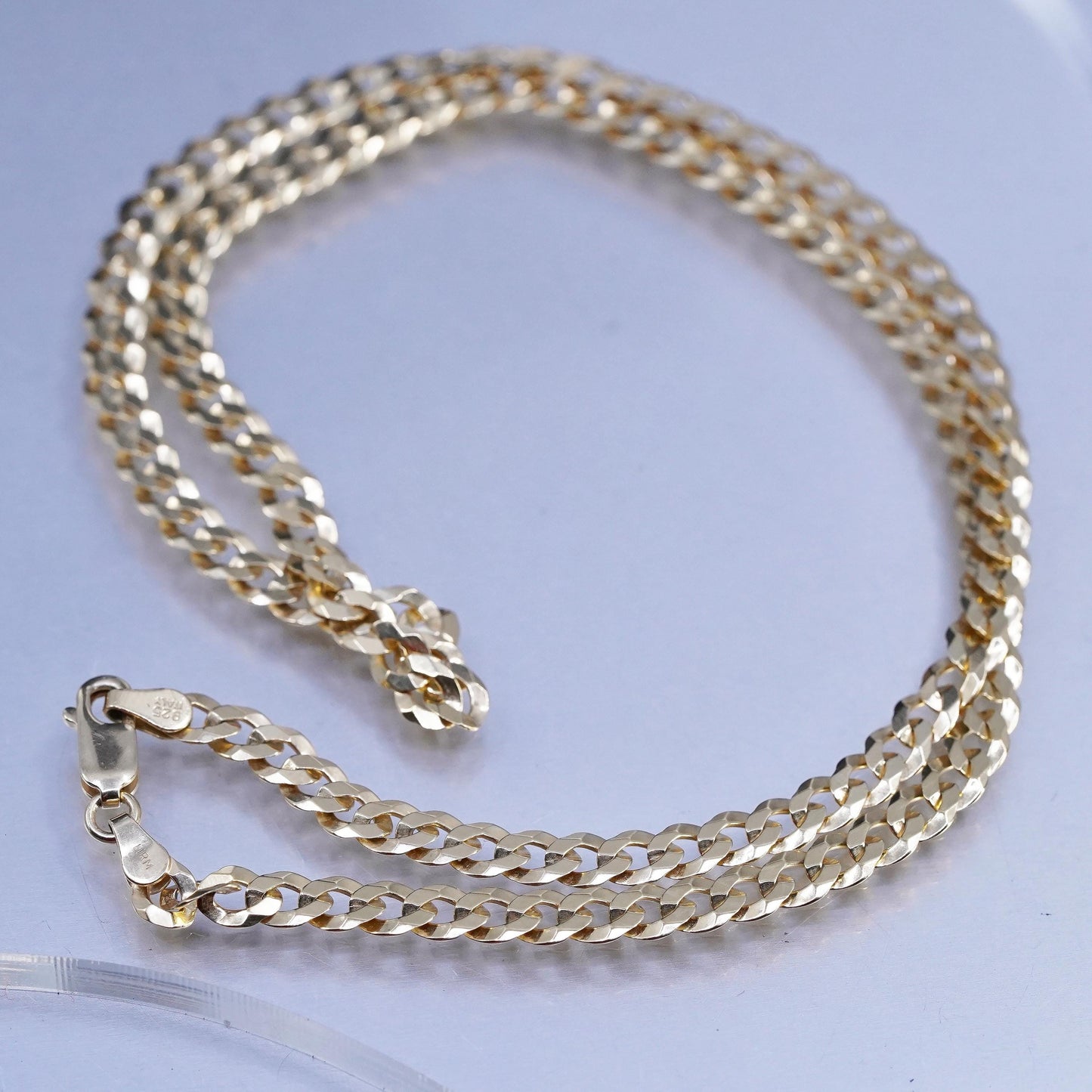 20" Italian LIRM vermeil gold over Sterling 925 silver curb necklace