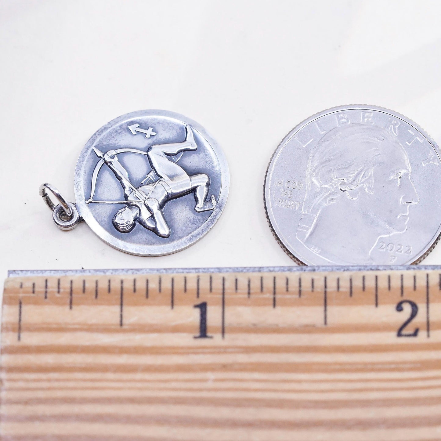 Vintage Franz Breuning Sterling Silver Sagittarius Zodiac Pendant, Archer Horoscope 925 Charm Astrology, November December Birthday Gift, st