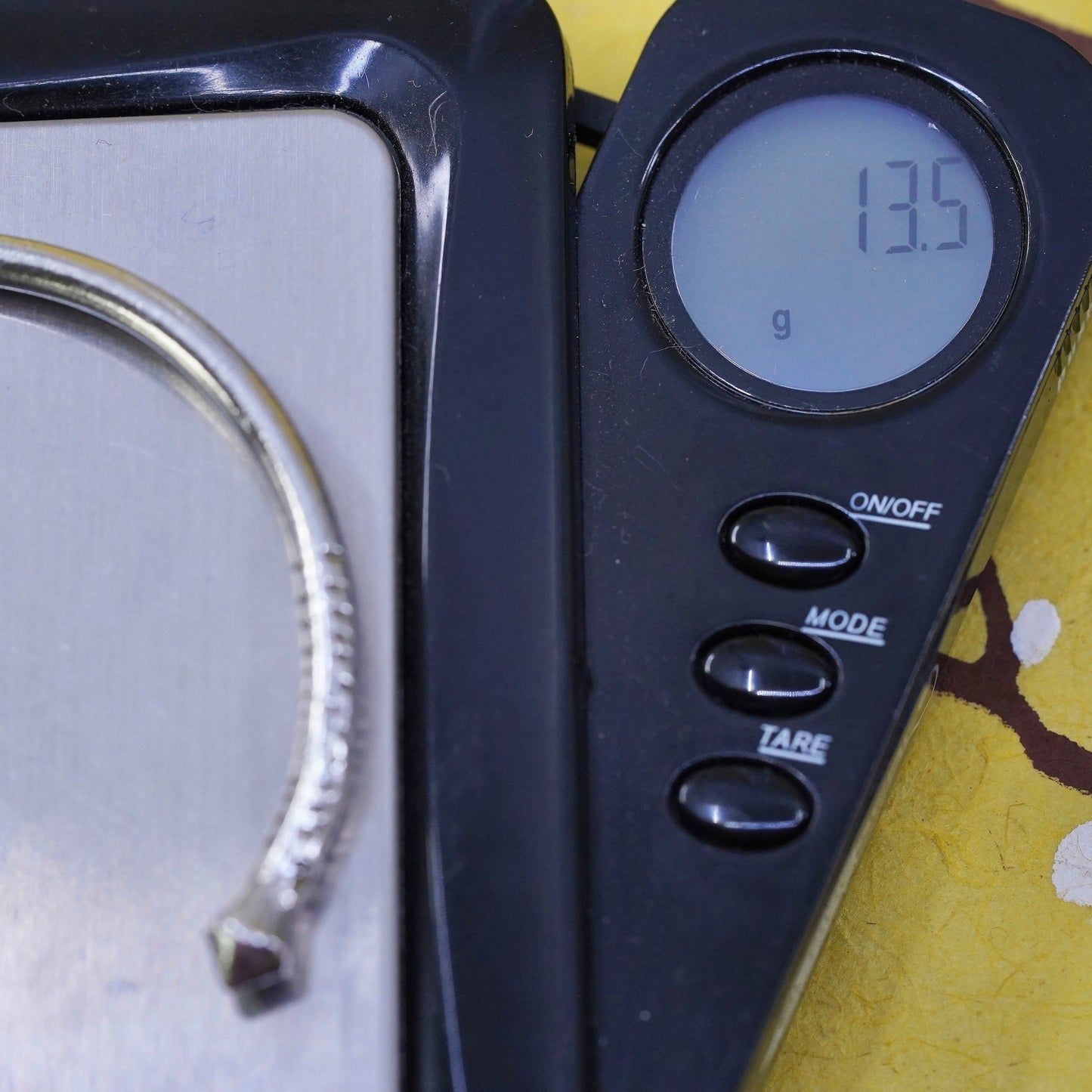 6.75", Southwestern sterling silver bracelet, stackable textured 925 cuff