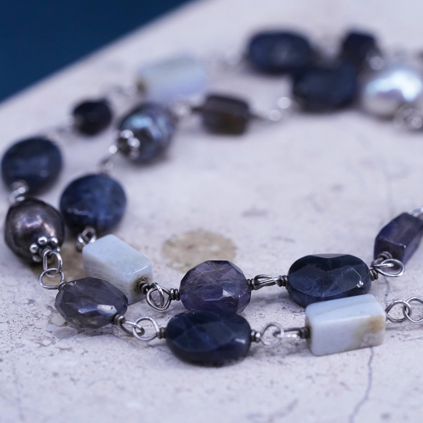 16”, Silpada Sterling Silver pearl agate beads Necklace N1800
