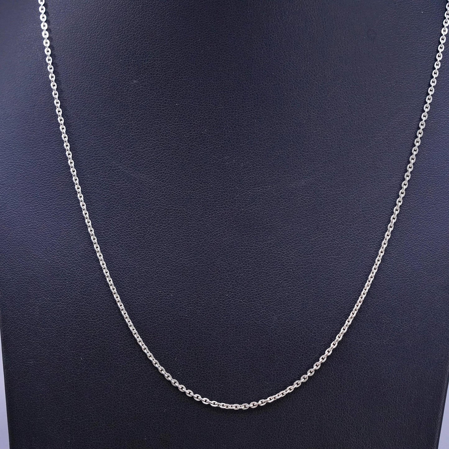 18" 2mm, vintage Prochain Sterling silver necklace, 925 flatten circle chain