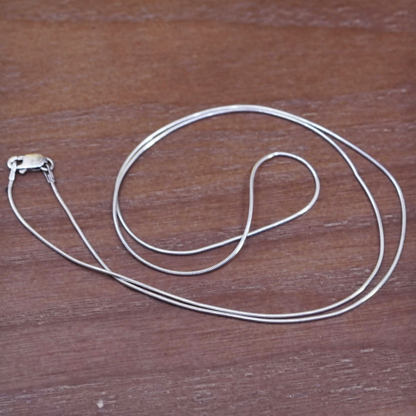 24”, 1mm, vintage sterling silver snake chain, textured 925 necklace