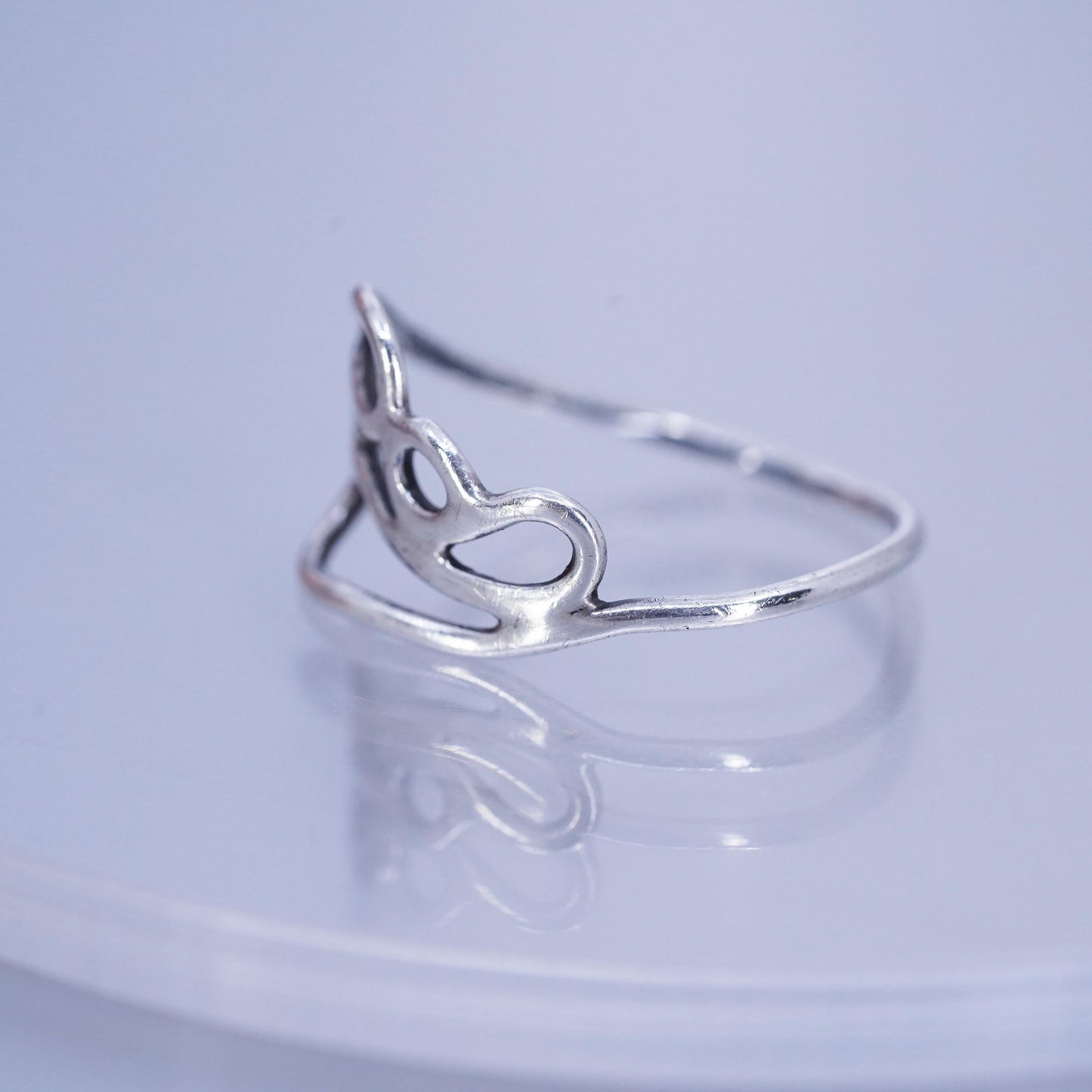 Size 10, vintage Sterling 925 silver handmade ring, wired band