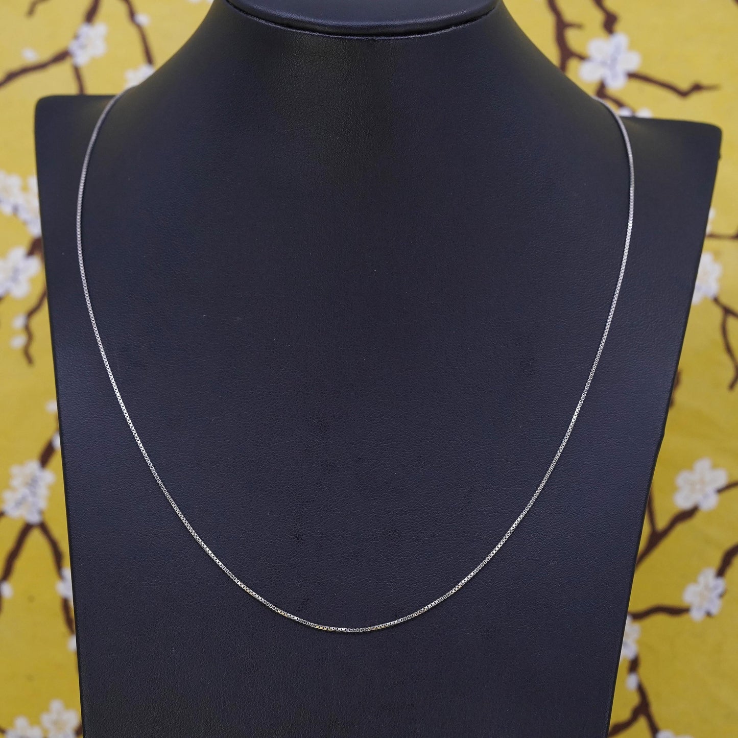 20”, 1mm, vintage Italy Sterling silver box chain, Italy 925 necklace