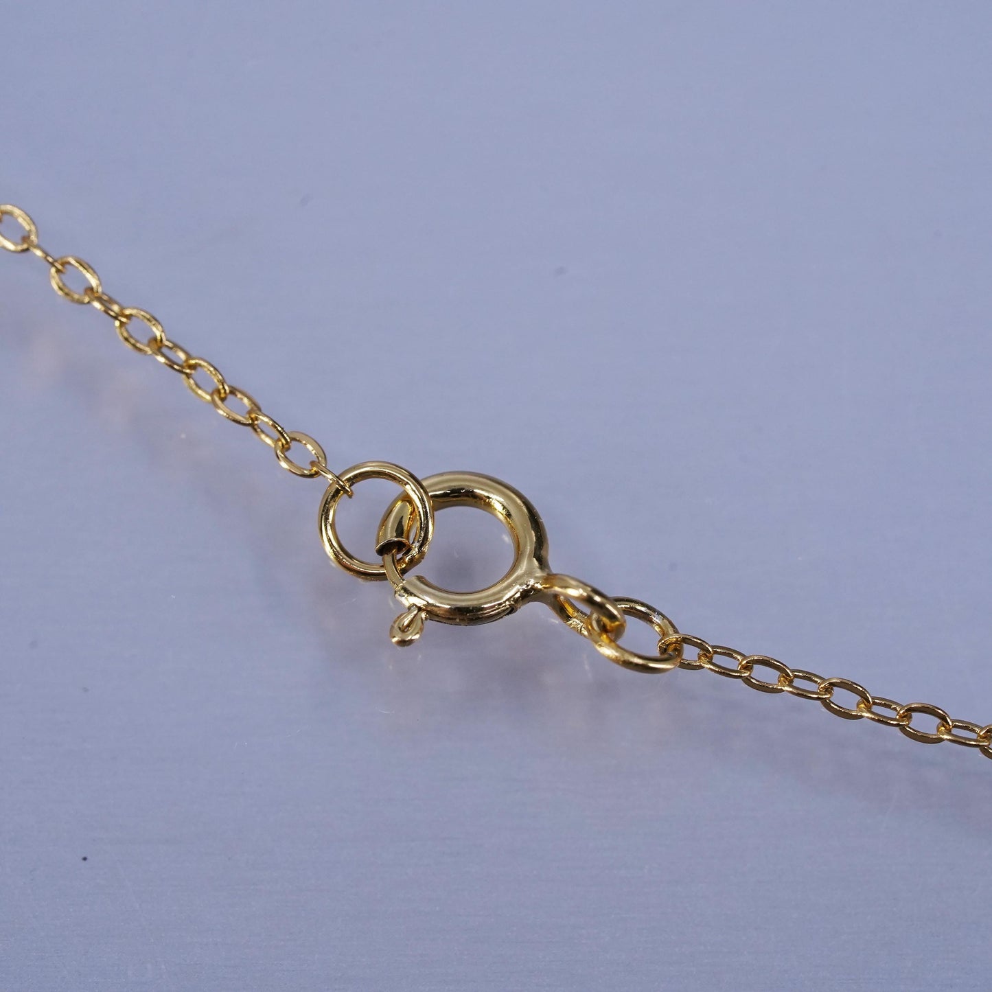 16+2”, vermeil gold over Sterling 925 silver circle chain necklace bird pendant