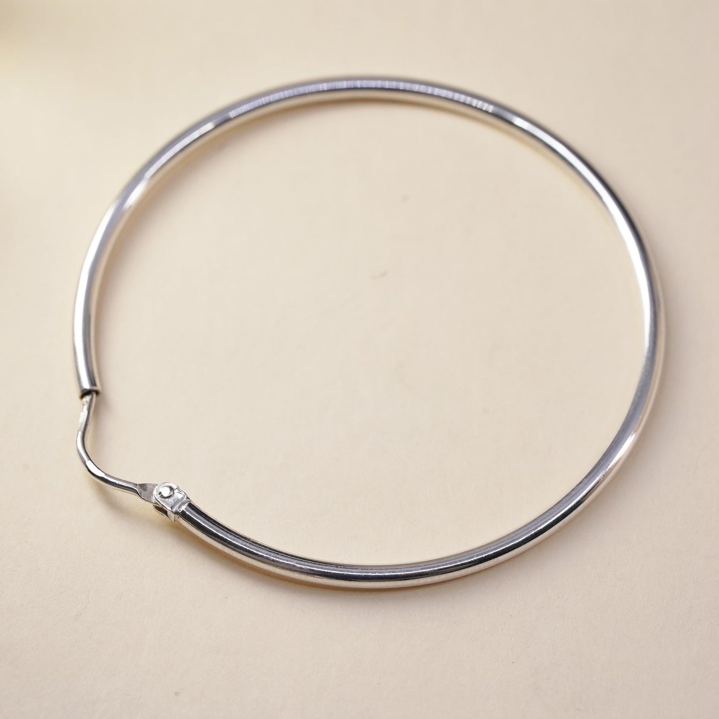 1.75", Vintage sterling silver loop single earring, thin hoop