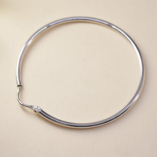 1.75", Vintage sterling silver loop single earring, thin hoop