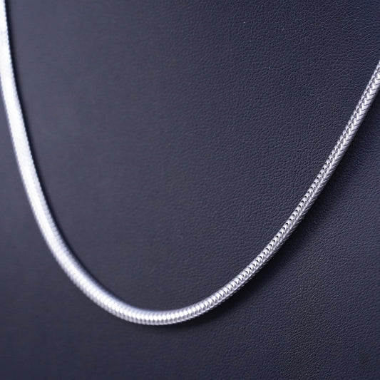 18” 4mm, Vintage Thick Sterling 925 Silver Snake chain Necklace