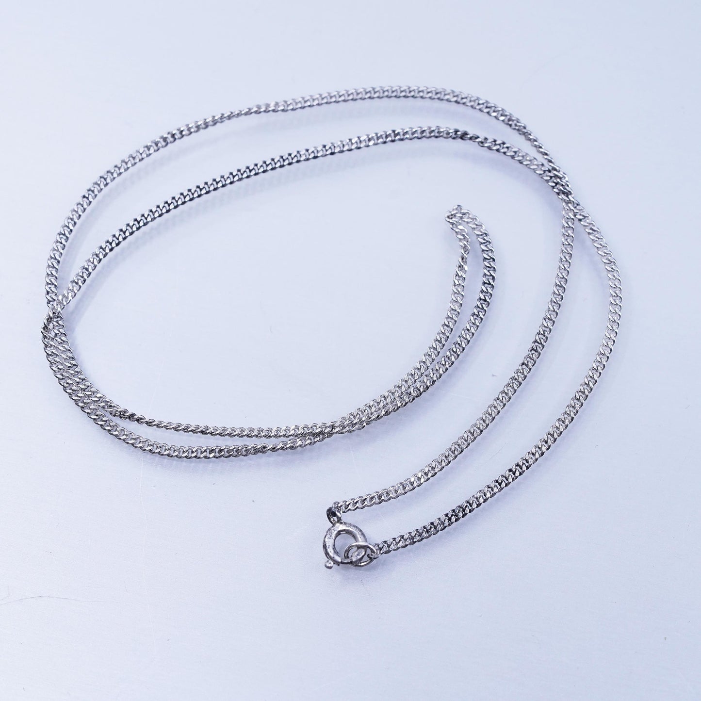 18” 2mm, vintage Italy Sterling 925 silver curb chain necklace