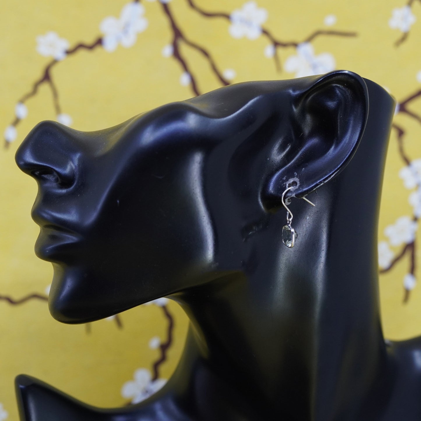 vintage Sterling 925 silver earrings with crystal