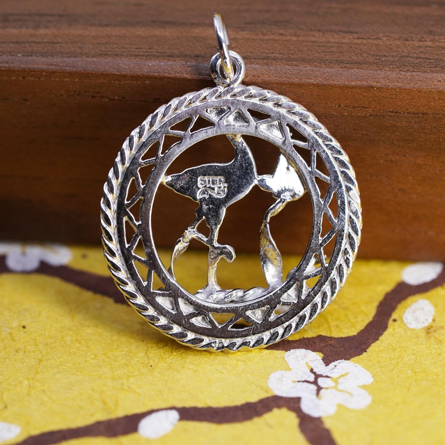 Sterling 925 Silver Stork Charm Pendant, Baby Delivery Bundle New Baby Keepsake