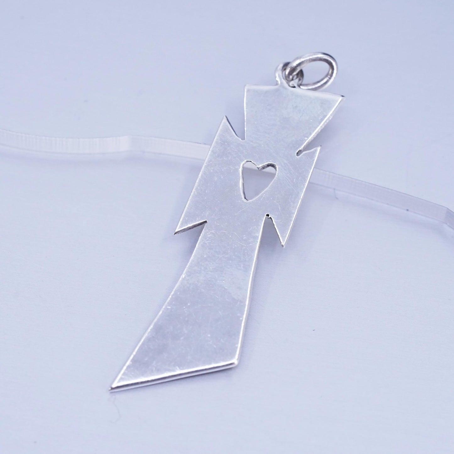 Vintage Native American Southwestern sterling 925 silver cross pendant heart