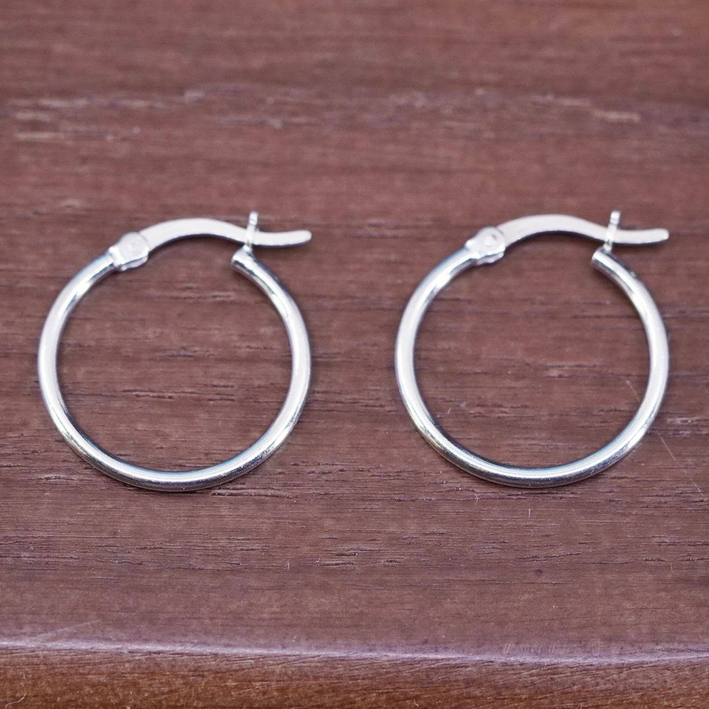 0.75”, Vintage Sterling silver handmade earrings, maxico 925 hoops