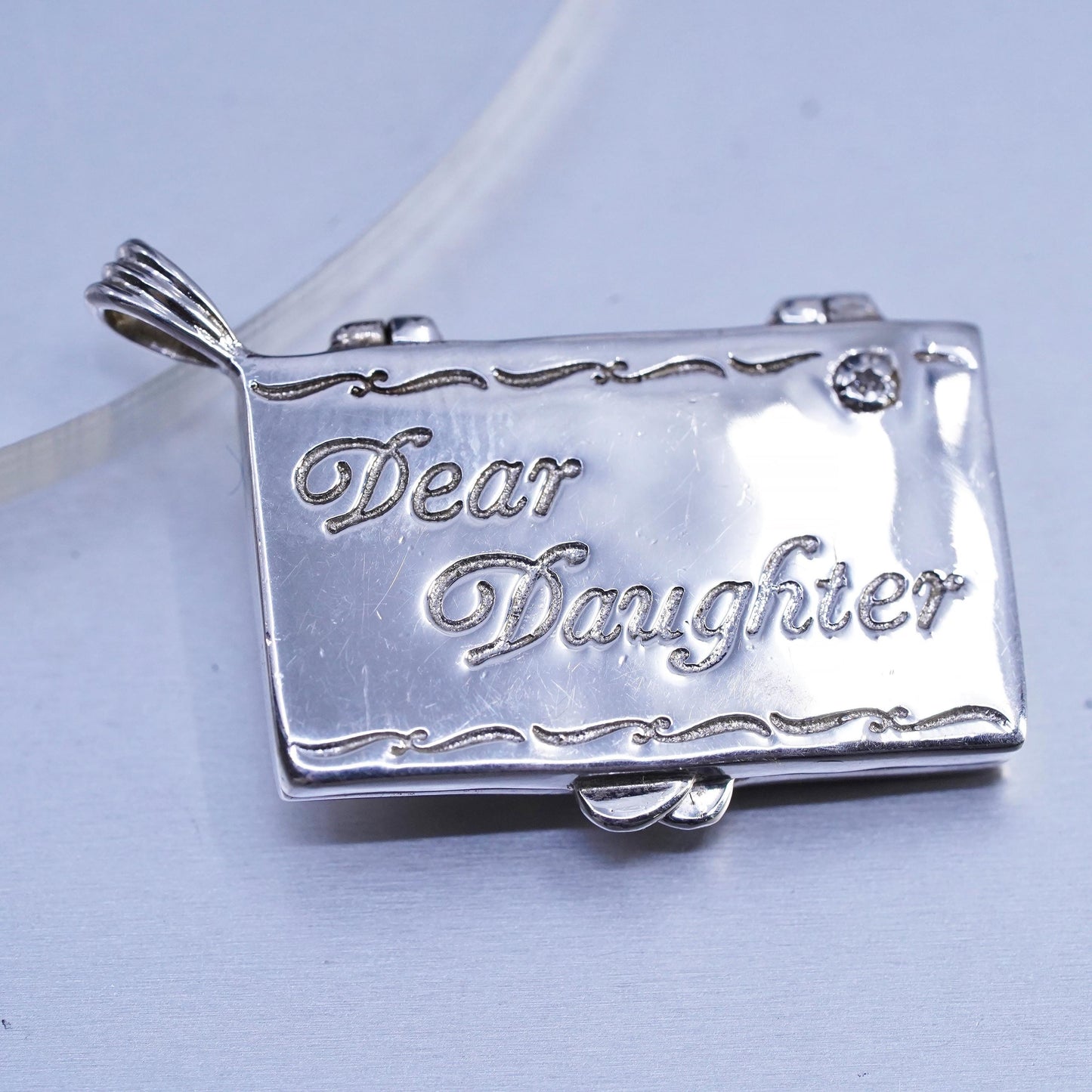 Bradford Exchange 925 Sterling Silver Letter Of Love Locket pendant gold heart