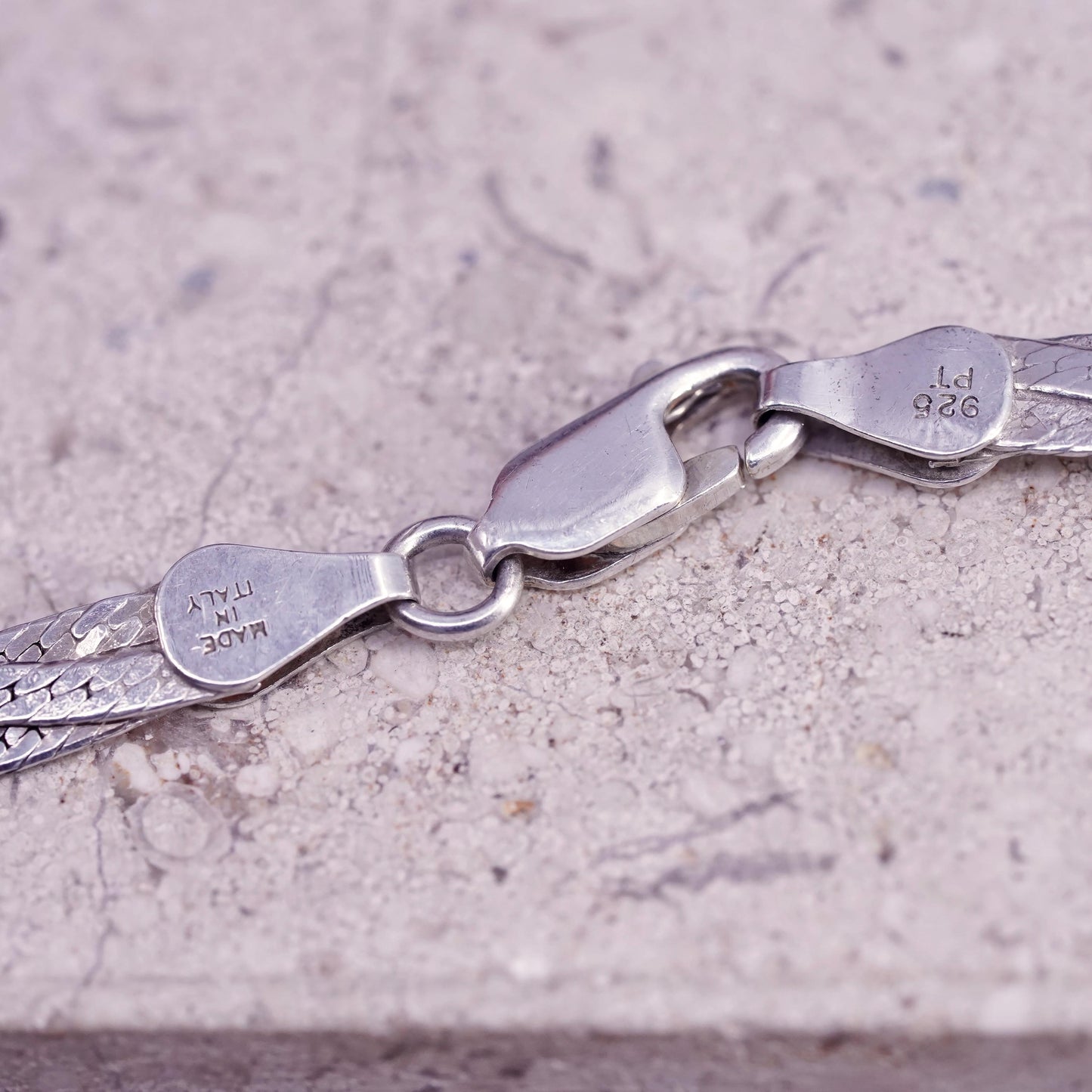 8", Italian Sterling silver bracelet, solid 925 silver twisted curb link chain