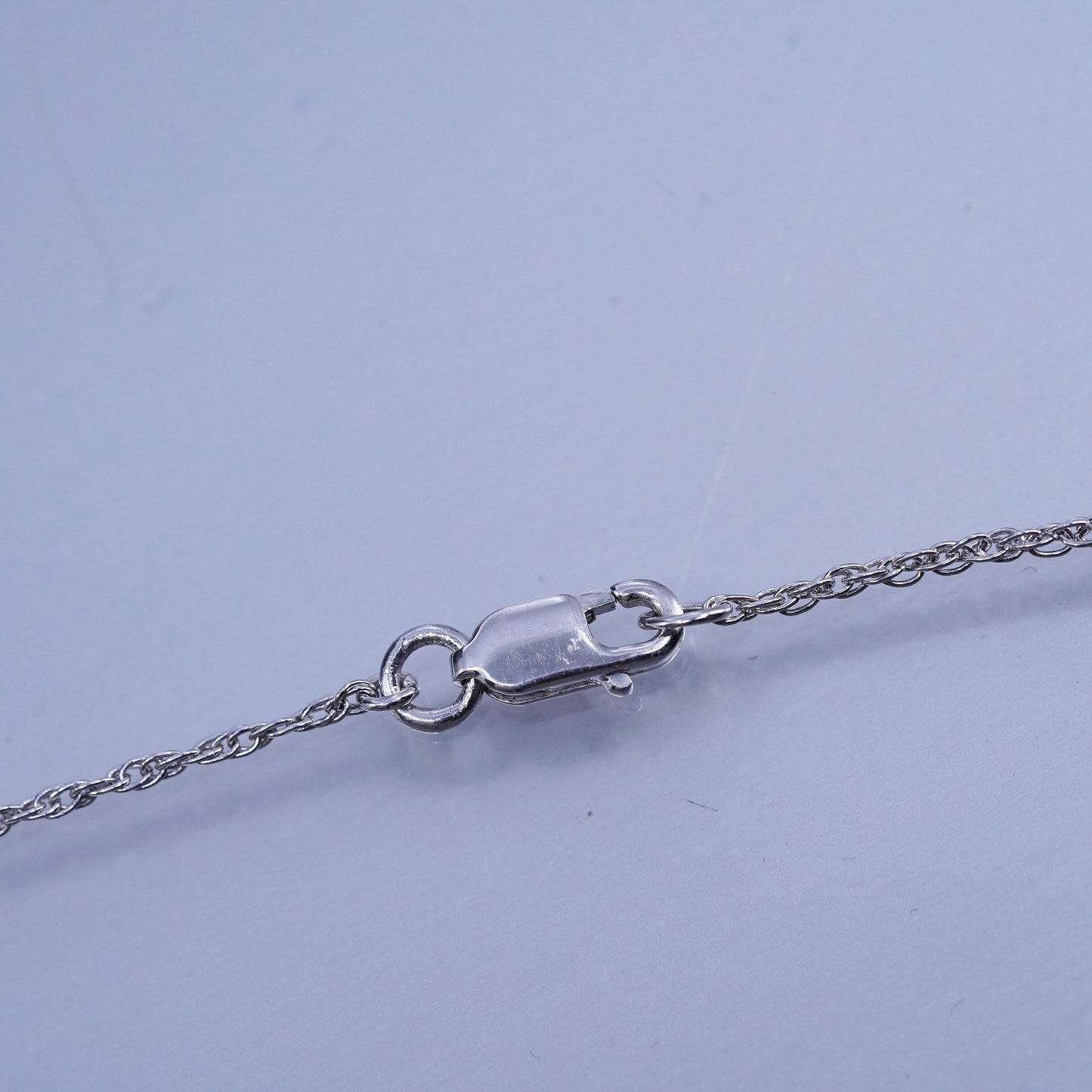 18” 2mm, vintage Italy Sterling 925 silver Singapore rope chain necklace