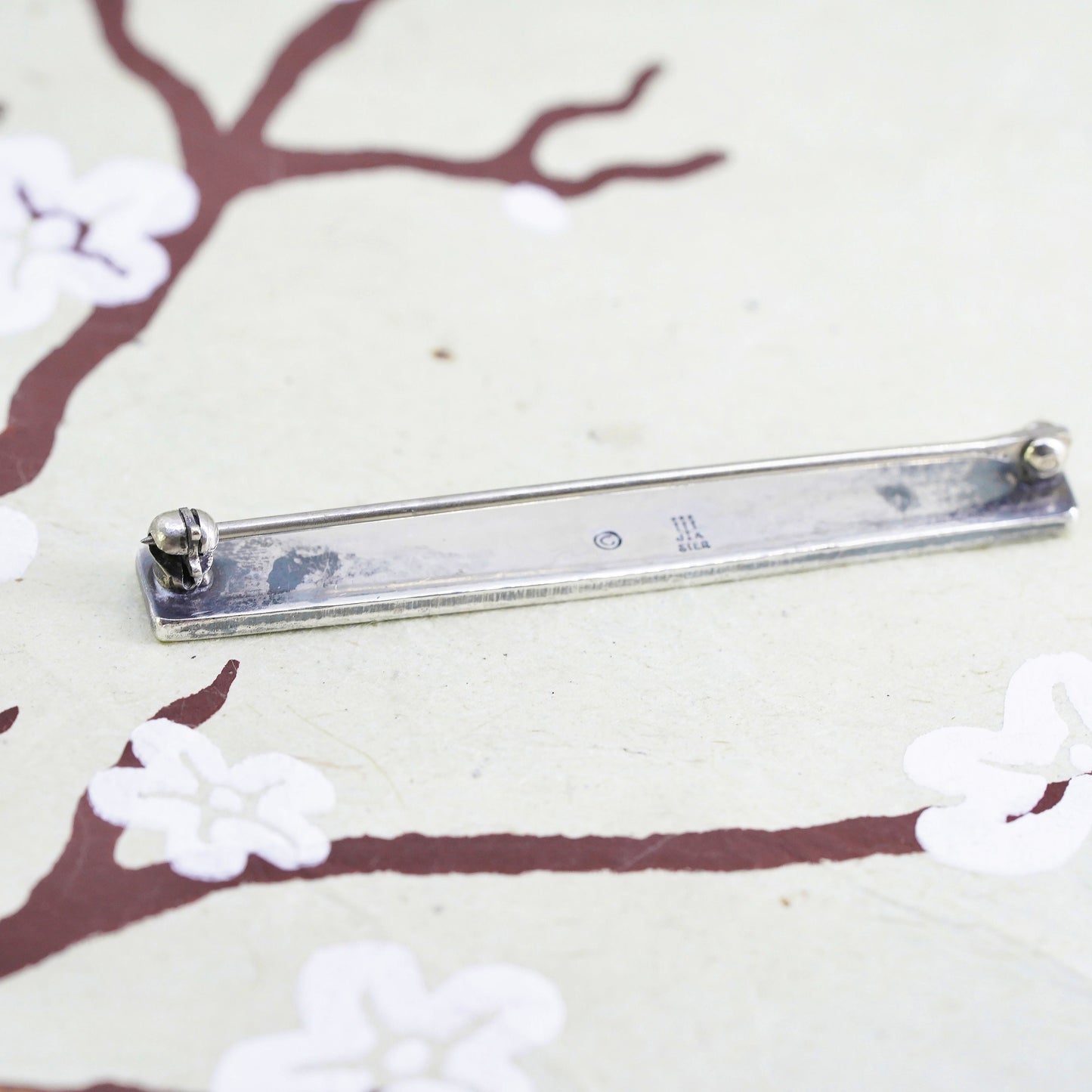 Retired James Avery sterling silver handmade brooch, 925 heart flower pendant