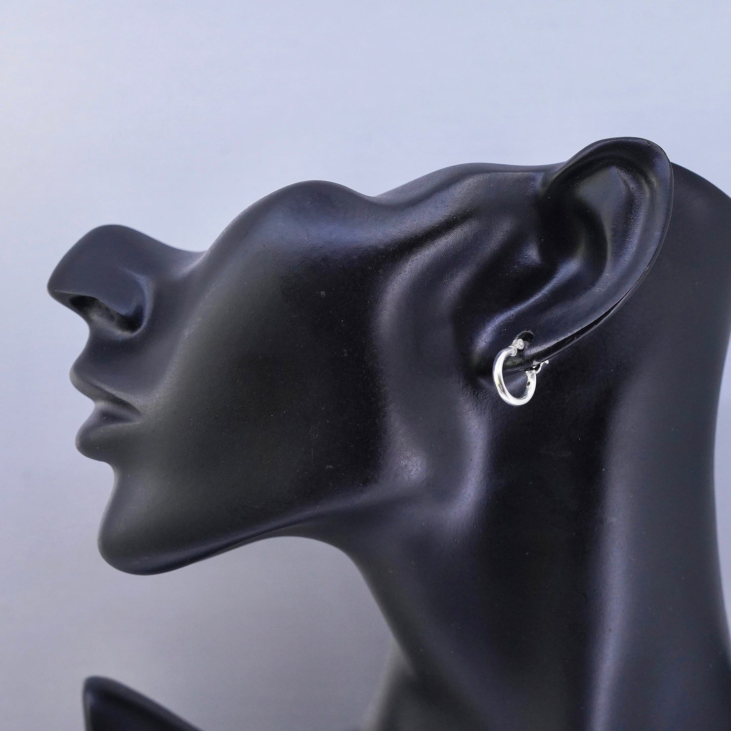 0.5”, vintage Sterling silver handmade earrings, 925 hoops