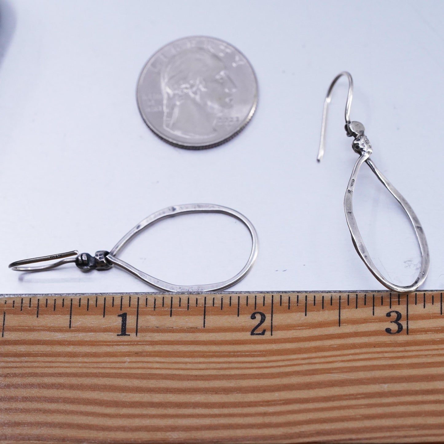 Vintage Silpada Israeli Lasso 925 Sterling Silver teardrop loop Earrings W1551